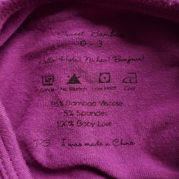 Sweet Bamboo One-piece Sleeper Footie Pajamas Plum Baby Girls 0-3 Months - Picture 5 of 5